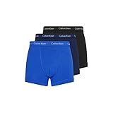 Calvin Klein Herren 3er Pack Boxershorts Trunks Baumwolle mit Stretch, Mehrfarbig (C-Black/Blu/Blu), M
