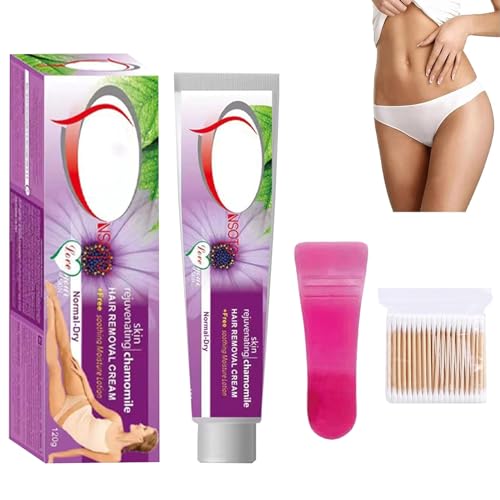 Qia Hair Removal Cream, Qia Nsoto Hair Removal Cream, Intimate Hair Removal Cream, Remove Hair on Arms, Armpits, Legs, and Private Parts (2pcs-Chamomile)