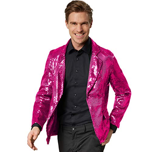 dressforfun 900999 Herren Pailletten Blazer Sakko, Freizeit Anzugjacke, pink - Diverse Größen - ( XXL | Nr. 303955)