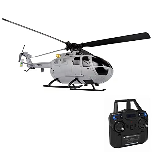 KKnoon Helikopter RTF Hubschrauber ferngesteuert Indoor Outdoor Flugzeug Geschenk für Anfänger Kinder Erwachsene，2.4 Ghz Spielzeug,Grau