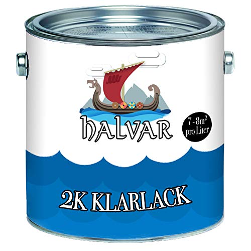 Halvar skandinavischer 2-K Klarlack mit Härter im Set glänzend transparent 5:1 (1 kg)