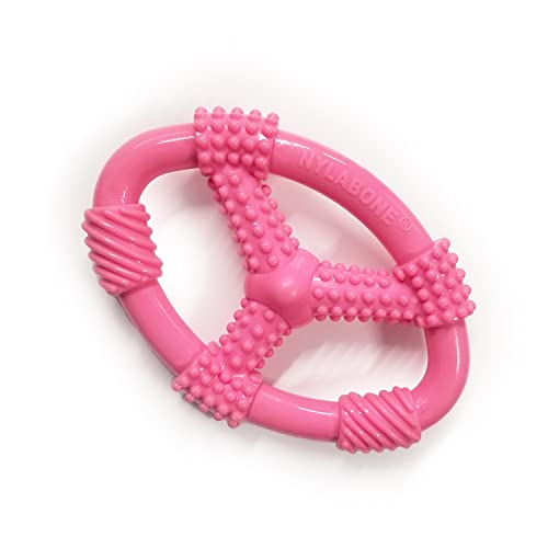Nylabone Puppy Chew Spin Tug & Play Spielzeug Erdnussbutter Pink Medium/Wolf (1 Stück)
