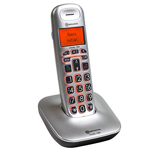 Amplicomms BigTel 1200 - Big Button Telefon für ältere Menschen - Laute Telefone für hartes Hören - Hörgeräte kompatible Telefone - Schnurloses Telefonnummerntelefon