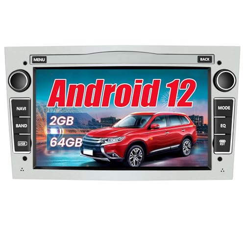 AWESAFE Android Autoradio für Opel Corsa, Astra, Zafira, Meriva 2GB+64BG mit Navi Carplay, Bluetooth 7 Zoll Bildschirm Android 12 Radio unterstützt DAB+ WiFi Rückfahrkamera - Silber