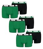 PUMA 6 er Pack Boxer Boxershorts Men Herren Unterhose Pant Unterwäsche, Farbe:035 - Amazon Green, Bekleidungsgröße:L