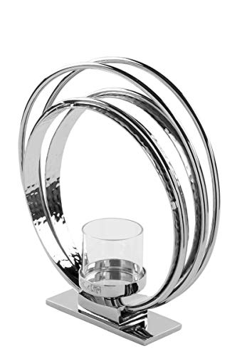 Fink Kerzenhalter "COLETTE", aus Aluminium und Glas, Teelichthalter, Höhe ca. 23 cm