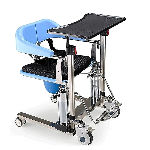 Patientenlift-Transfermobilitätsstuhl, hydraulischer Patientenlift-Rollstuhl für Heimtransferlift, medizinischer Transferstuhl mit 180° geteiltem Sitz, Transportrollstuhl, 380 lbs