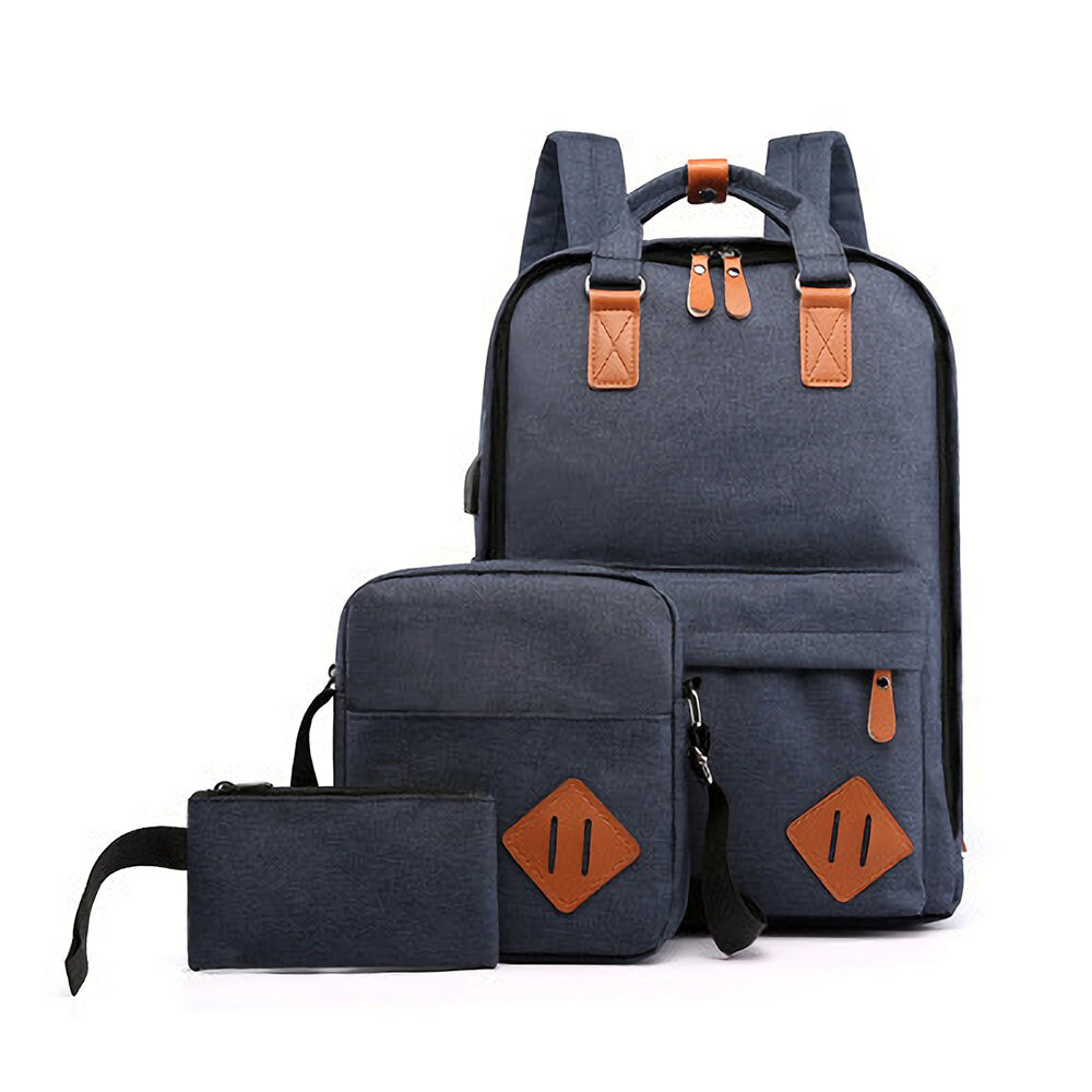 3 in 1 15,6-Zoll-Laptoptasche mit USB-Ladeanschluss Lagrge-Kapazität Nylon Classic Business Outdoor Stylish Backpack Kra