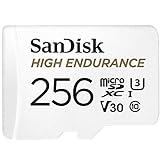 SanDisk High Endurance microSDXC Speicherkarte 256 GB + Adapter (Für Dash-Cams und private Überwachungskameras, 100 MB/s Lesen, V30 für Full-HD und 4K-Videos)