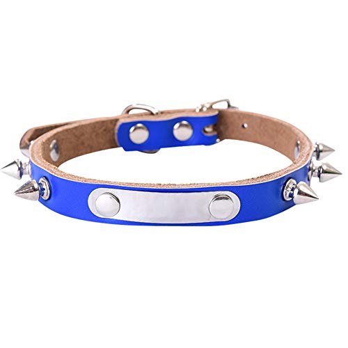 GUOCU 10 Stücke verstellbares Nylon-Hundehalsband mit weicher Polsterung für Welpenhunde,Blau (10 Stücke),XL