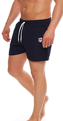 Gennadi Hoppe Herren Badeshorts kurz Badehose Strand Shorts Boardshorts, H7445 Navy 3XL