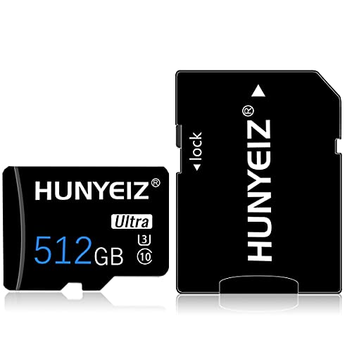 512 GB Micro-SD-Karte, microSDXC UHS Flash-Speicherkarte mit Adapter – bis zu 80 MB/s, A1, U3, Class10, V30, High Speed SD-Karte