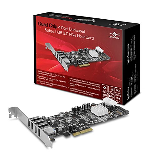 Vantec UGT-PCE430-4C Quad Chip 4-Port Dedizierte 5Gbps USB 3.0 PCIe Hostkarte