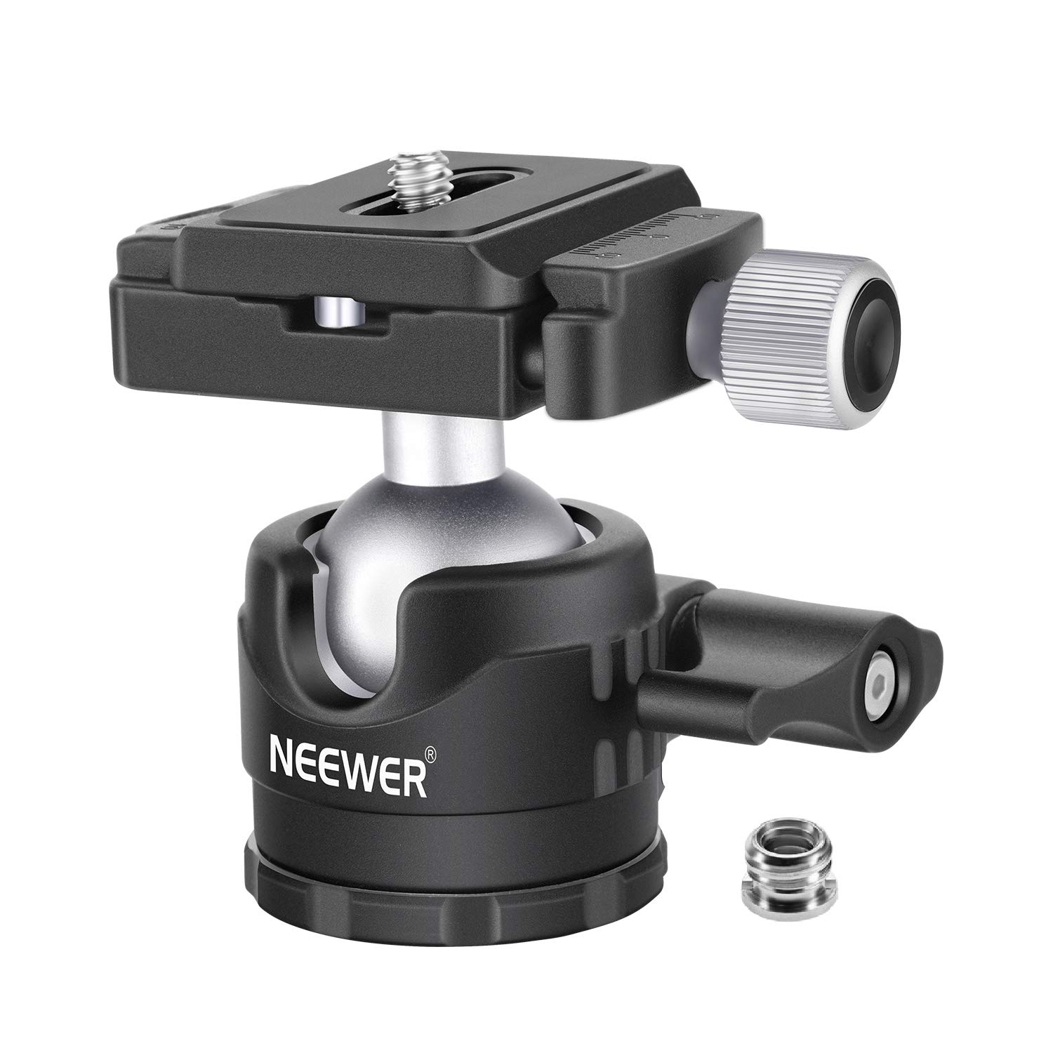NEEWER 28mm Stativkugelkopf mit niedrigem Profil,360°Panoramadrehbar,mit 1/4" Arca Type QR Plate und Wasserwaage,geeignet für SLR Kamerastativ Einbeinstativ, maximale Belastung: 6,6 lb/3 kg