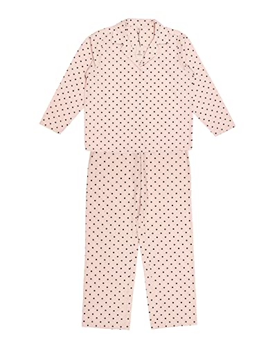Becksöndergaard Schlafanzug Damen Dot Pyjamas Set in Rosa (Peach Whip) - Pyjamaset für Frauen aus 100% Bio Baumwolle mit Punkten - M