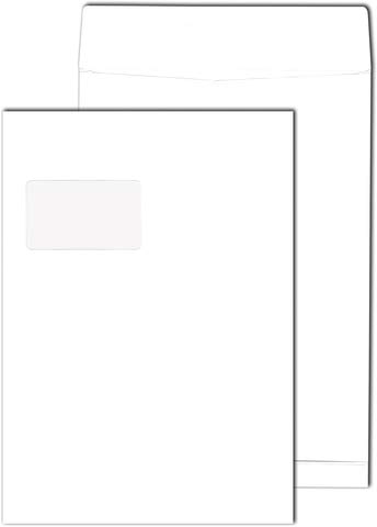 Mailmedia Faltentasche C4 Haftklebung Fenster weiß 140g/qm 4cm Falte V