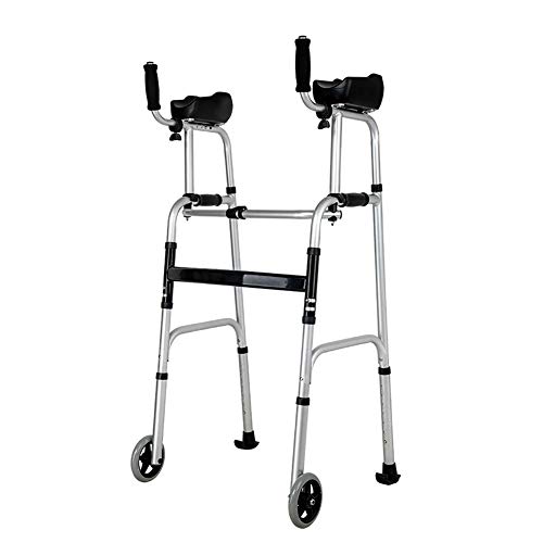 Aufrechter Rollator für Senioren groß, mit Armlehne und Rädern, faltbarer, höhenverstellbarer Rollator für Behinderte mit eingeschränkter Mobilität (Stil: kein Sitz)