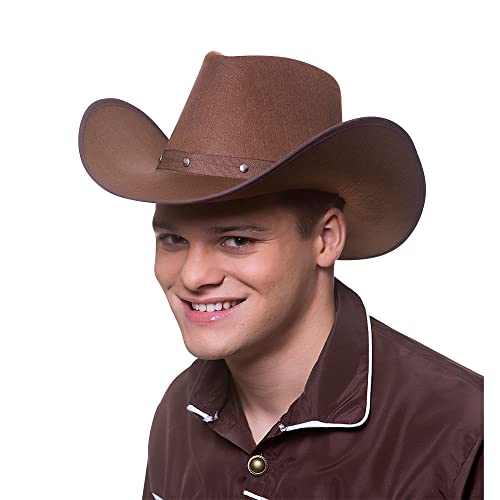 Wicked Costumes Texanischer Cowboy-Hut für Erwachsene, Kostüm- und Partyzubehör, Dunkelbraun