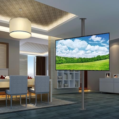 LCD-Fernseher, um 360 Grad drehbarer Bodenrahmen, Trennwand, drehbares Rack, drehbarer TV-Schrank, drehbarer Sockel, verstellbare Neigung, schwenkbare TV-Deckenhalterung, passend für 32–75 Zoll LED-Bi