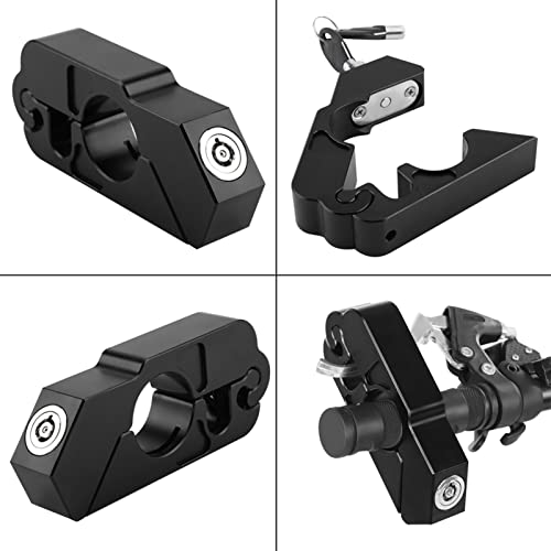 Grip Lock CNC Aluminiumlegierung Motorradlenker Bremshebelschloss Fahrzeugsicherheit für Universal-Motorrad-ATVs(Schwarz)