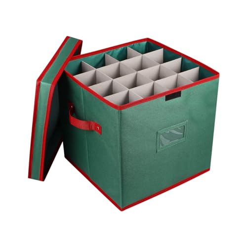 Cabilock Weihnachtsschmuck Aufbewahrungsbox für Weihnachtsdeko Reißfester 600D Oxford Aufbewahrungsbehälter mit Würfeldeckel für Holiday Dekorationen Zubehör(Grün)