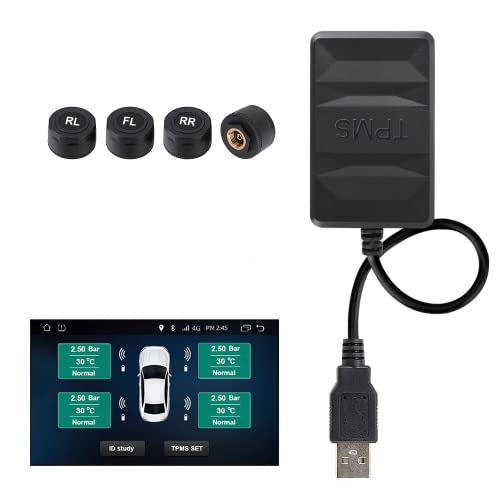 FYMTS Reifendruckkontrollsystem für Autoradio DVD-Player, USB TPMS Ersatzreifen Interner externer Sensor Android TPMS (Extern)