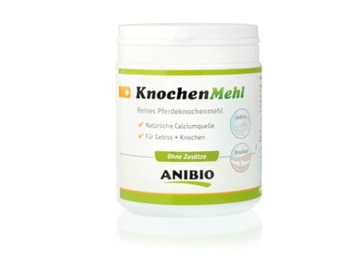 Anibio Knochenmehl 400g - reines Pferdeknochenmehl - Calciumquelle für Hunde - Knochen Mehl - Ideal zum BARFEN
