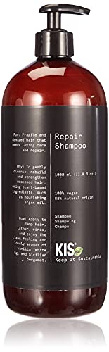 KIS Green Repair - Shampoo - 1000ml - brüchiges & geschädiges Haar - 100% Vegane Rezeptur - sulfatfrei - mit pflegendem Arganöl