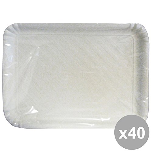 Set 40 Tablett Papier rechteckig weiß Biodeg.29 x 38 cm. * 2 Stück 63066 Behälter für die Küche
