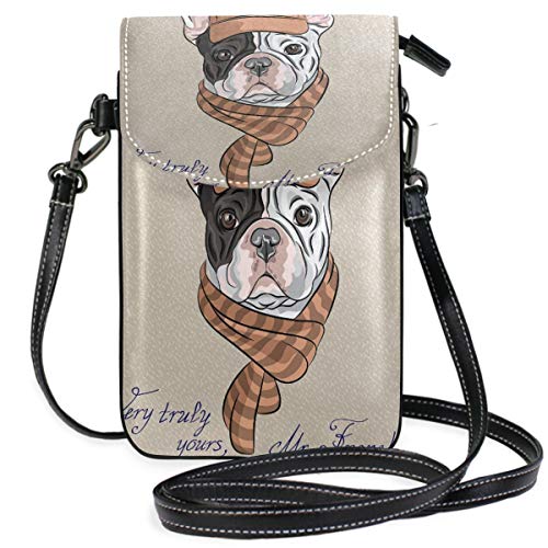 Französische Bulldogge, Handy-Geldbörse, Geldbörse, für Damen, Mädchen, kleine Umhängetasche, Tasche, Multicolor