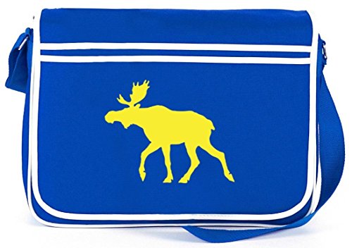 Shirtstreet24, ELCH, Schweden Skandinavien Retro Messenger Bag Kuriertasche Umhängetasche, Größe: onesize,Royal Blau