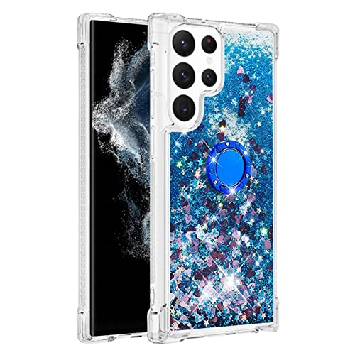 Schutzhülle für Samsung Galaxy S22/S22+/S22 Ultra, Bling Schutzhülle mit Kameraschutz und magnetischem Ringständer für das Auto, stoßfeste Abdeckung, 9, S22 Ultra 17,3 cm (6,8 Zoll)