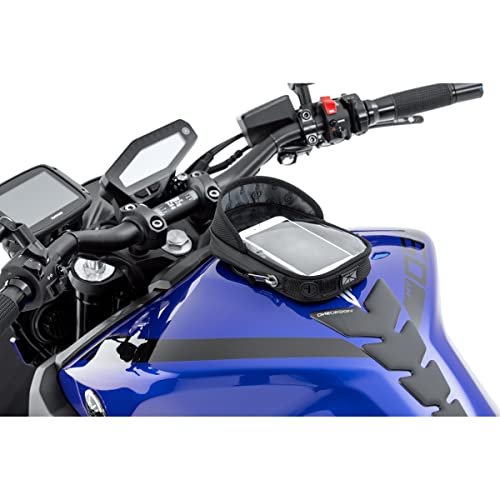 QBag Tankrucksack Motorrad mit Magnet Tanktasche 14, für Smartphone/Navi, Schwarz