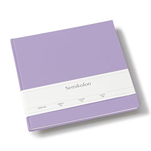 Semikolon 371086 Gästebuch Slim 25 x 23 cm - mit 100 blanko Seiten zum Selbstgestalten, Lesezeichen - lilac silk lila