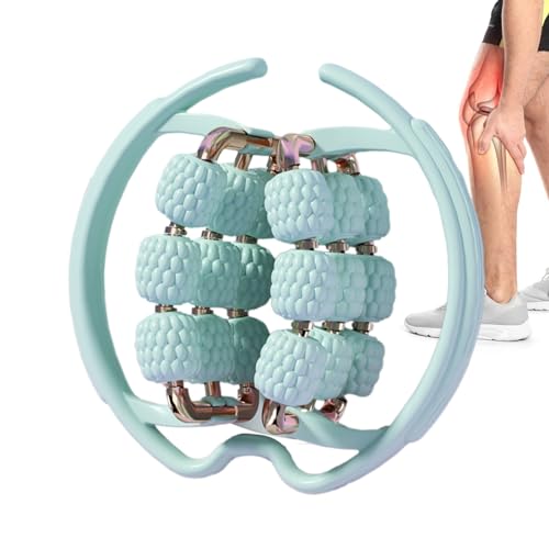 Handmassagegerät - Handgehaltener Tiefengewebe-Muskelmassagestab,Massagezubehör mit drei Rollenreihen für Rücken, Oberschenkel, Taille, Hüfte und Nacken Cenmoo