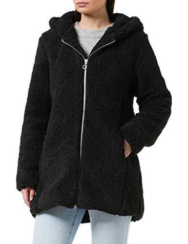 Urban Classics Damen Ladies Sherpa Jacket Kapuzenpullover, Black, S