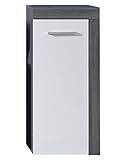trendteam smart living - Kommode Schrank - Badezimmer - Miami - Aufbaumaß (BxHxT) 36 x 81 x 31 cm - Farbe Rauchsilber mit Weiß - 125980203