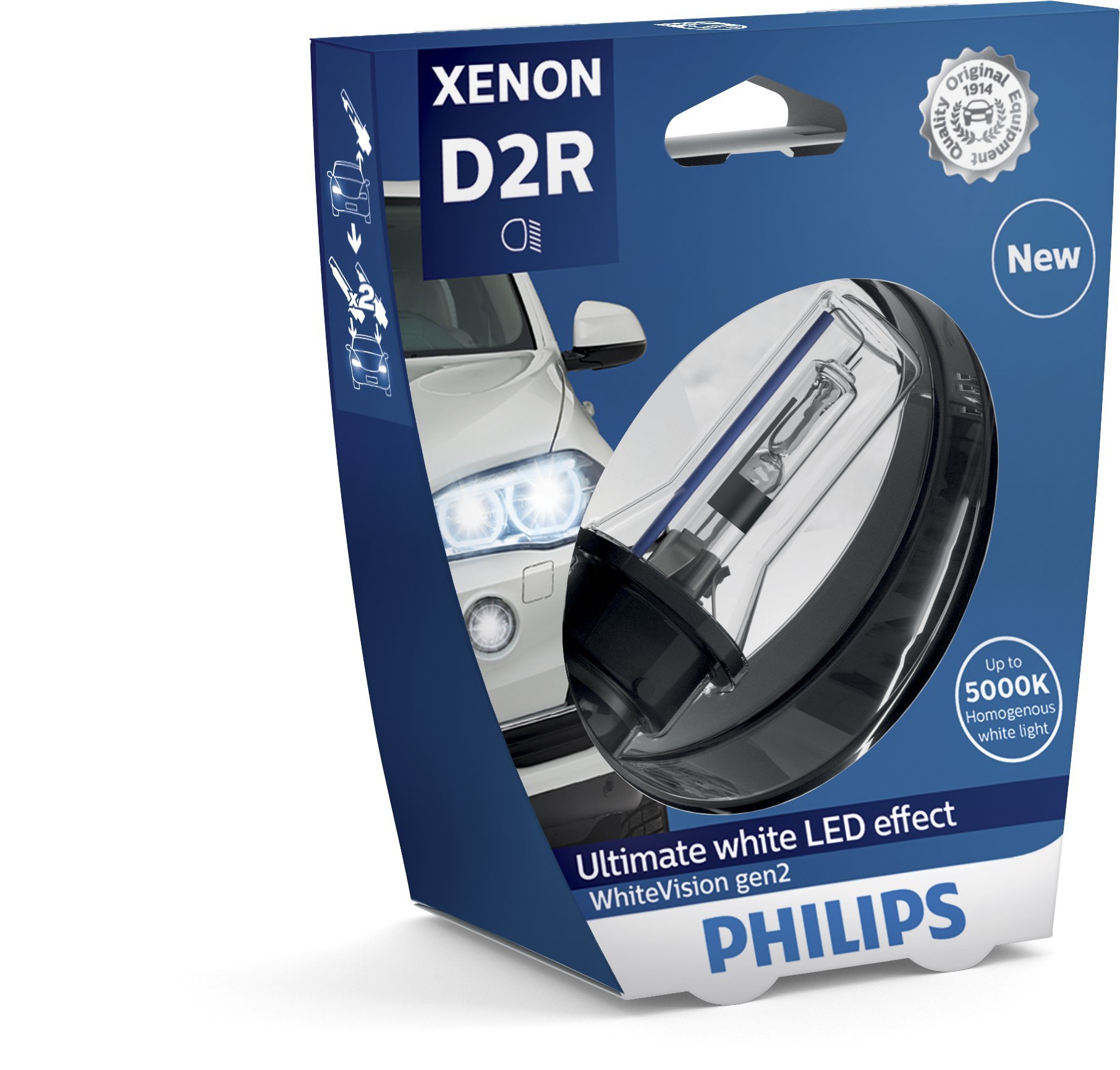 Philips 85126WHV2S1 Xenon-Scheinwerferlampe WhiteVision D2R Gen2, Einzelblister