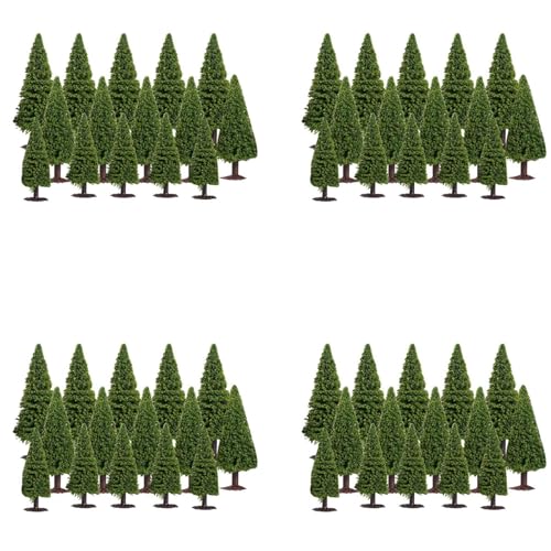 UrbanFlyingFox 60 Teiliges Landschafts Modell Kiefern Modell Zedern Bäume Grüne Landschaft Mini Bäume für DIY Bastel BAU Modell