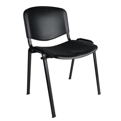 Topsit Büro & More Besucherstühle, stapelbarer Konferenzstuhl, mit Sitz und Rückenlehne aus Kunststoff. (Schwarz)