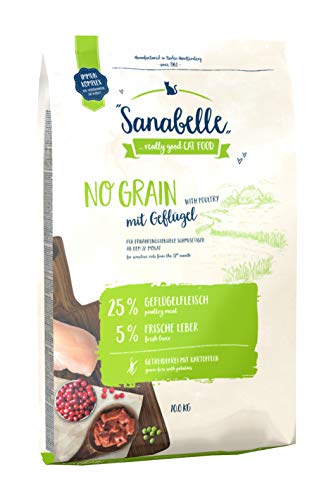 Sanabelle No Grain mit Geflügel | Katzentrockenfutter für ernährungssensible Katzen, 1er Pack (1 x 10000 g)
