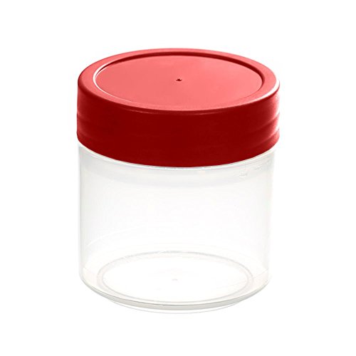 35ml Probendosen Schraubdeckeldosen Schraubdosen Cremedosen, Anzahl:100 Stück, Farbe:DoDe transparent/rot