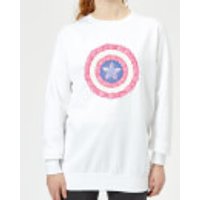 Marvel Captain America Flower Shield Women's Sweatshirt - White - L - Weiß