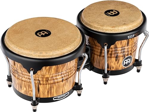 Meinl Percussion FWB190LB Wood Bongo-Set, Free Ride Designer Series, Durchmeser 17,15 cm (6,75 Zoll) Macho / 20,32 cm (8 Zoll) Hembra, leopard burl