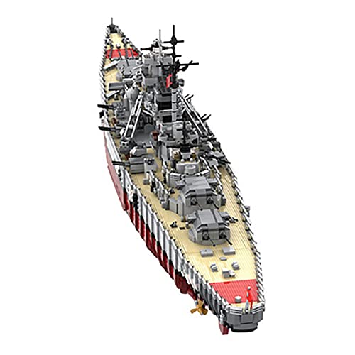 Deutsches Schlachtschiff Bismarck des Zweiten Weltkriegs Architektur Modell, Klassik Militär Kriegsschiff Navy Armee Waffe, Kompatibel Mit Lego(7164 Teile)