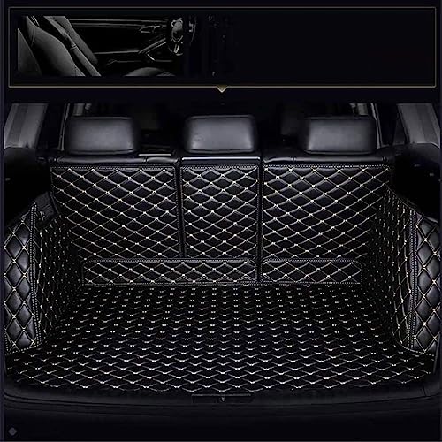 Auto Leder Kofferraummatten für Land Rover Range Rover Velar 2017-2021, Vollständige Abdeckung Kofferraum Wasserdicht rutschfest Teppich Schützen, Auto ZubehöR,B/Black-Beige