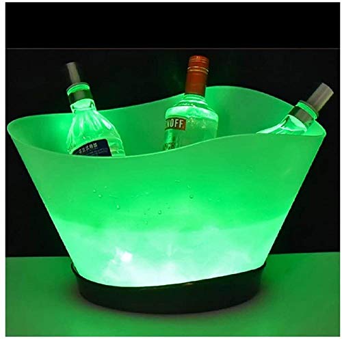 Topinged Eiskübel Mehrzweck-LED-Licht Party Bar 12L Eiswürfel Fass für kaltes Getränk Champagner Bier Cocktail-Grünes Licht