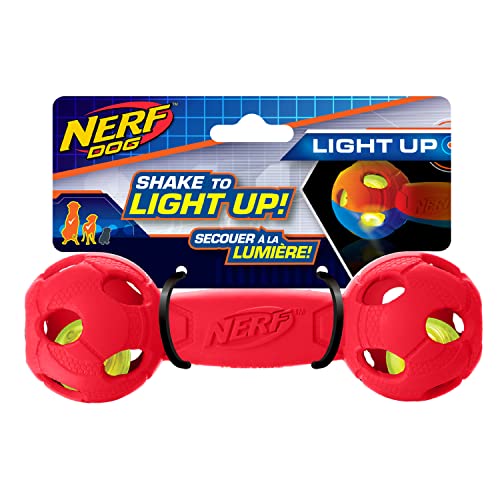 Nerf Dog Medium LED Bash Barbell Tricks Hundespielzeug, Rot