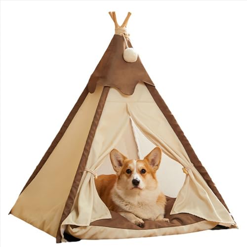 Hundebett Kuschelig, Haustier-Tipi, Tragbare Haustierzelte für Kleine Hunde oder Katzen, Süßes Welpenbett 23"(60cm)