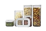 Mepal - Vorratsbehälter Modula 5-teiliges Set - Aufbewahrungsboxen mit Deckel - Küchenorganizer & Vorratsboxen - Stapelbar & Luftdicht - 1x 2000 ml, 1x 1500 ml, 2x 1000 ml & 1x 425 ml - White